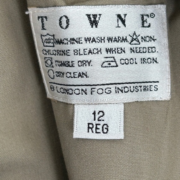Towne by London Fog Trench Coat Sz 12 - Picture 5 of 9
